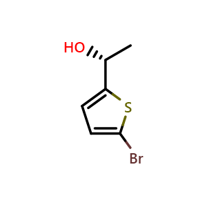 Chemical structure of (1r)-1-(5-Bromothiophen-2-yl)ethan-1-ol , CAS 224622-12-2, AChemBlock Y221857