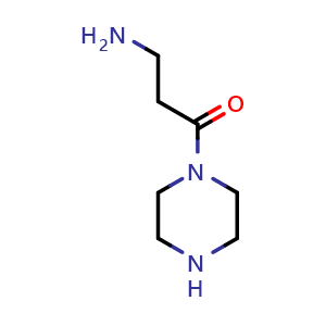 Chemical structure of 3-Amino-1-(piperazin-1-yl)propan-1-one , CAS 691394-08-8, AChemBlock Y221870