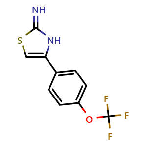 Chemical structure of 4-(4-(Trifluoromethoxy)phenyl)thiazol-2(3h)-imine , CAS 436151-95-0, AChemBlock Y221880
