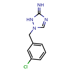 Chemical structure of 1-(3-Chlorobenzyl)-1,2-dihydro-3h-1,2,4-triazol-3-imine , CAS 832739-72-7, AChemBlock Y221884