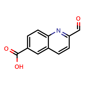 Chemical structure of 2-Formylquinoline-6-carboxylic acid , CAS 904885-87-6, AChemBlock Y221887