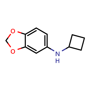 Chemical structure of n-Cyclobutylbenzo[d][1,3]dioxol-5-amine , CAS 1249429-19-3, AChemBlock Y221897