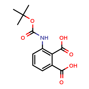 Chemical structure of 3-((Tert-butoxycarbonyl)amino)phthalic acid , CAS 1185302-72-0, AChemBlock Y221907