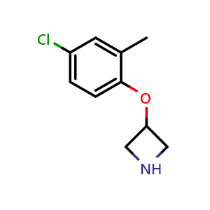 Chemical structure of 3-(4-Chloro-2-methylphenoxy)azetidine , CAS 954223-36-0, AChemBlock Y221916