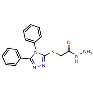 Chemical structure of 2-((4,5-Diphenyl-4H-1,2,4-triazol-3-yl)thio)acetohydrazide , CAS 49656-91-9, AChemBlock Y221962