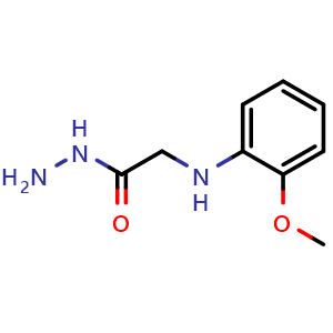 Chemical structure of 2-[(2-methoxyphenyl)amino]acetohydrazide , CAS 112255-65-9, AChemBlock Y221963