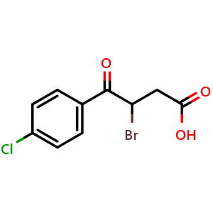 Chemical structure of 3-Bromo-4-(4-chlorophenyl)-4-oxobutanoic acid , CAS 35158-39-5, AChemBlock Y221964