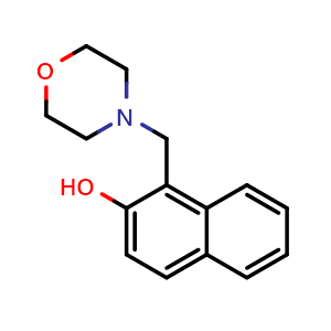 Chemical structure of 1-(Morpholin-4-ylmethyl)naphthalen-2-ol , CAS 27438-39-7, AChemBlock Y221970
