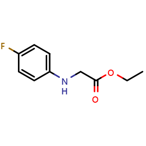 Chemical structure of Ethyl 2-[(4-fluorophenyl)amino]acetate , CAS 2521-99-5, AChemBlock Y221971
