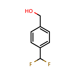 Chemical structure of [4-(Difluoromethyl)phenyl]methanol , CAS 444915-77-9, AChemBlock Y221986