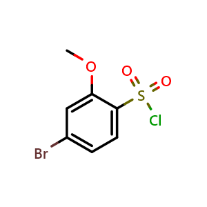 Chemical structure of 4-Bromo-2-methoxybenzene-1-sulfonyl chloride , CAS 145915-29-3, AChemBlock Y221992