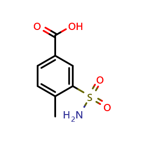 Chemical structure of 4-Methyl-3-sulfamoylbenzoic acid , CAS 20532-05-2, AChemBlock Y222004