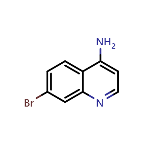 Chemical structure of 7-Bromoquinolin-4-amine , CAS 65340-74-1, AChemBlock Y222018