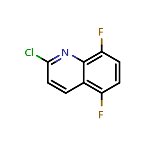 Chemical structure of 2-Chloro-5,8-difluoroquinoline , CAS 773148-82-6, AChemBlock Y222021