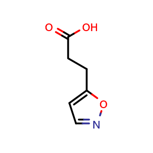 Chemical structure of 3-(Isoxazol-5-yl)propanoic acid , CAS 98140-73-9, AChemBlock Y222025
