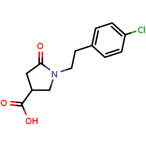 Chemical structure of 1-(4-Chlorophenethyl)-5-oxopyrrolidine-3-carboxylic acid , CAS 368870-06-8, AChemBlock Y222027