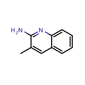 Chemical structure of 3-Methylquinolin-2-amine , CAS 74844-99-8, AChemBlock Y222059