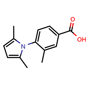Chemical structure of 4-(2,5-Dimethyl-1H-pyrrol-1-yl)-3-methylbenzoic acid , CAS 340312-91-6, AChemBlock Y222060