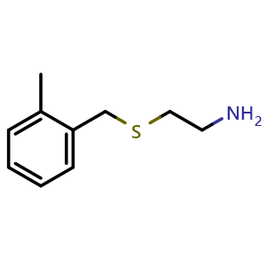 Chemical structure of 2-((2-Methylbenzyl)thio)ethan-1-amine , CAS 60116-43-0, AChemBlock Y222066