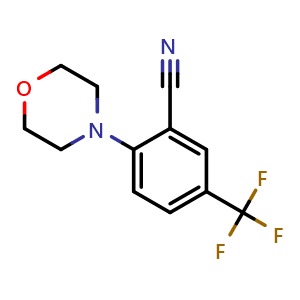 Chemical structure of 2-Morpholino-5-(trifluoromethyl)benzonitrile , CAS 677749-94-9, AChemBlock Y222081
