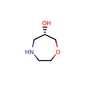 Chemical structure of (6S)-Hexahydro-1,4-oxazepin-6-ol , CAS 1373232-31-5, AChemBlock Y222098