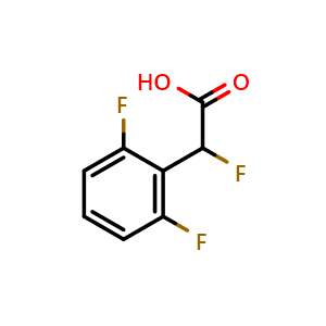 Chemical structure of 2-(2,6-Difluorophenyl)-2-fluoroacetic acid , CAS 915030-46-5, AChemBlock Y222109