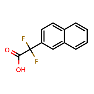 Chemical structure of 2,2-Difluoro-2-(naphthalen-2-yl)acetic acid , CAS 73789-94-3, AChemBlock Y222116