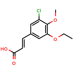 Chemical structure of 3-(3-Chloro-5-ethoxy-4-methoxyphenyl)acrylic acid , CAS 750599-11-2, AChemBlock Y222119