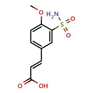 Chemical structure of 3-(4-Methoxy-3-sulfamoylphenyl)acrylic acid , CAS 924871-08-9, AChemBlock Y222120