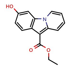 Chemical structure of Ethyl 3-hydroxypyrido[1,2-a]indole-10-carboxylate , CAS 22991-17-9, AChemBlock Y222149