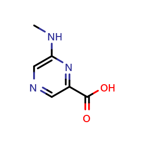 Chemical structure of 6-(Methylamino)pyrazine-2-carboxylic acid , CAS 54409-13-1, AChemBlock Y222156
