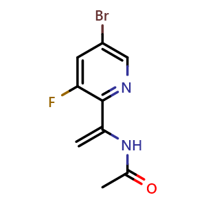 Chemical structure of N-(1-(5-Bromo-3-fluoropyridin-2-yl)vinyl)acetamide , CAS 887143-43-3, AChemBlock Y222158