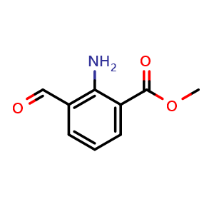 Chemical structure of Methyl 2-amino-3-formylbenzoate , CAS 253120-49-9, AChemBlock Y222180