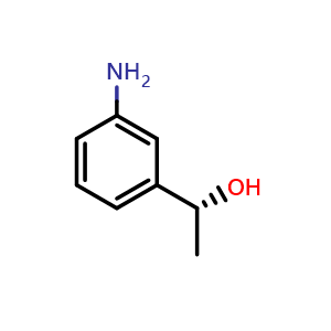 Chemical structure of (R)-1-(3-Aminophenyl)ethanol , CAS 201939-71-1, AChemBlock Y222182