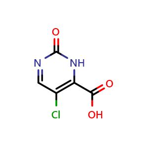 Chemical structure of 5-Chloro-2-oxo-2,3-dihydropyrimidine-4-carboxylic acid , CAS 70662-92-9, AChemBlock Y222191