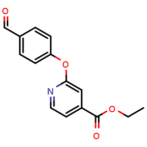 Chemical structure of Ethyl 2-(4-formylphenoxy)isonicotinate , CAS 1415719-29-7, AChemBlock Y222194
