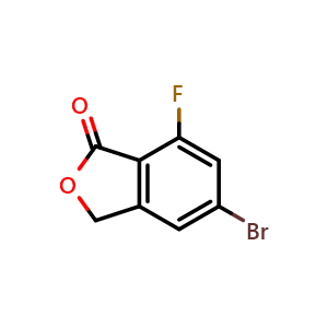 Chemical structure of 5-Bromo-7-fluoroisobenzofuran-1(3H)-one , CAS 1255208-34-4, AChemBlock Y222199