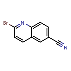 Chemical structure of 2-Bromoquinoline-6-carbonitrile , CAS 1352443-28-7, AChemBlock Y222201