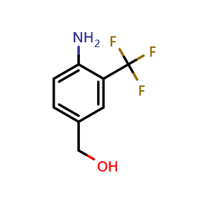 Chemical structure of (4-Amino-3-(trifluoromethyl)phenyl)methanol , CAS 1416372-95-6, AChemBlock Y222222