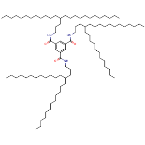 Chemical structure of N1,N3,N5-Tris(4-dodecylhexadecyl)benzene-1,3,5-tricarboxamide , CAS 2922283-38-1, AChemBlock Y222235