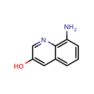 Chemical structure of 8-Aminoquinolin-3-ol , CAS 25369-38-4, AChemBlock Y222245