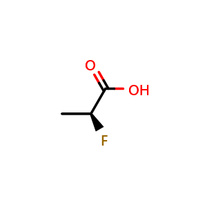 Chemical structure of (S)-2-Fluoropropanoic acid , CAS 57965-29-4, AChemBlock Y222247