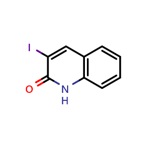 Chemical structure of 3-Iodoquinolin-2(1H)-one , CAS 335649-85-9, AChemBlock Y222257