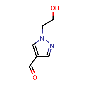 Chemical structure of 1-(2-Hydroxyethyl)-1H-pyrazole-4-carbaldehyde , CAS 1082065-98-2, AChemBlock Y222273