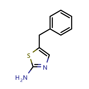 Chemical structure of 5-Benzylthiazol-2-amine , CAS 121952-97-4, AChemBlock Y222284
