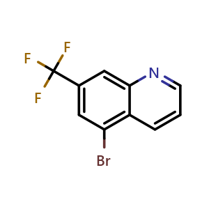 Chemical structure of 5-Bromo-7-(trifluoromethyl)quinoline , CAS 1239462-77-1, AChemBlock Y222287