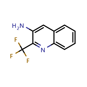 Chemical structure of 2-(Trifluoromethyl)quinolin-3-amine , CAS 1464091-60-8, AChemBlock Y222299