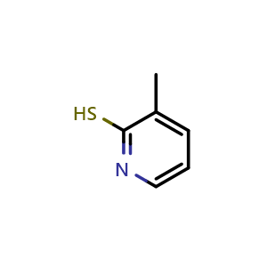 Chemical structure of 3-Methylpyridine-2-thiol , CAS 18368-66-6, AChemBlock Y222310