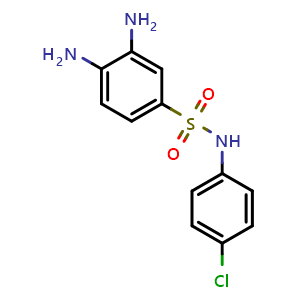 Chemical structure of 3,4-Diamino-N-(4-chlorophenyl)benzenesulfonamide , CAS 380342-96-1, AChemBlock Y222336
