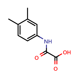Chemical structure of 2-((3,4-Dimethylphenyl)amino)-2-oxoacetic acid , CAS 665053-88-3, AChemBlock Y222365